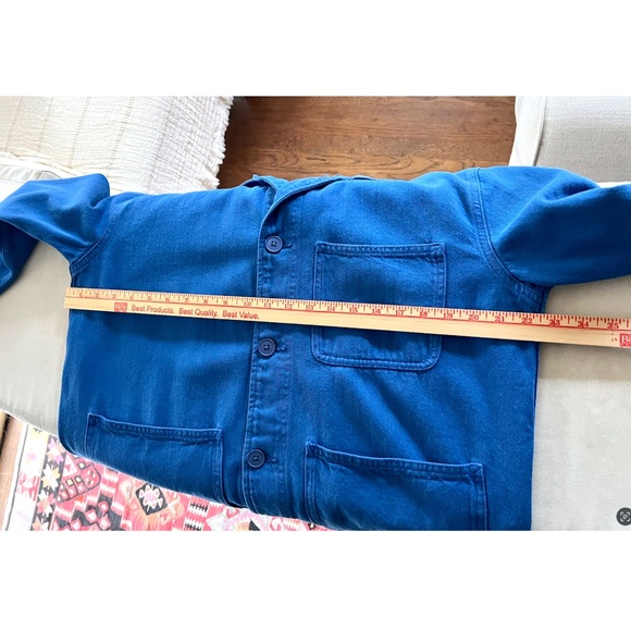 ZARA French Blue Cotton Chore Jacket - L - Picture 9 of 12